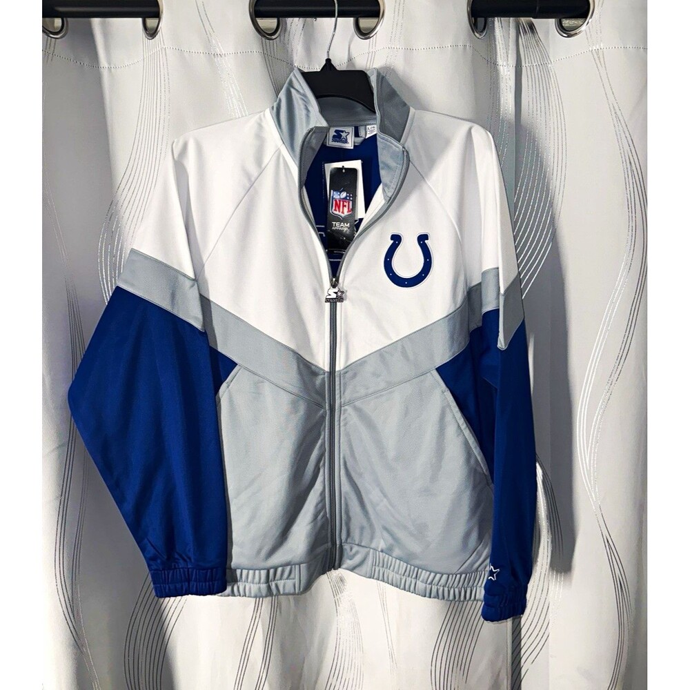 Starter Indianapolis Colts NFL Women's Full Zip Jacket White/Gray/Blue Size L